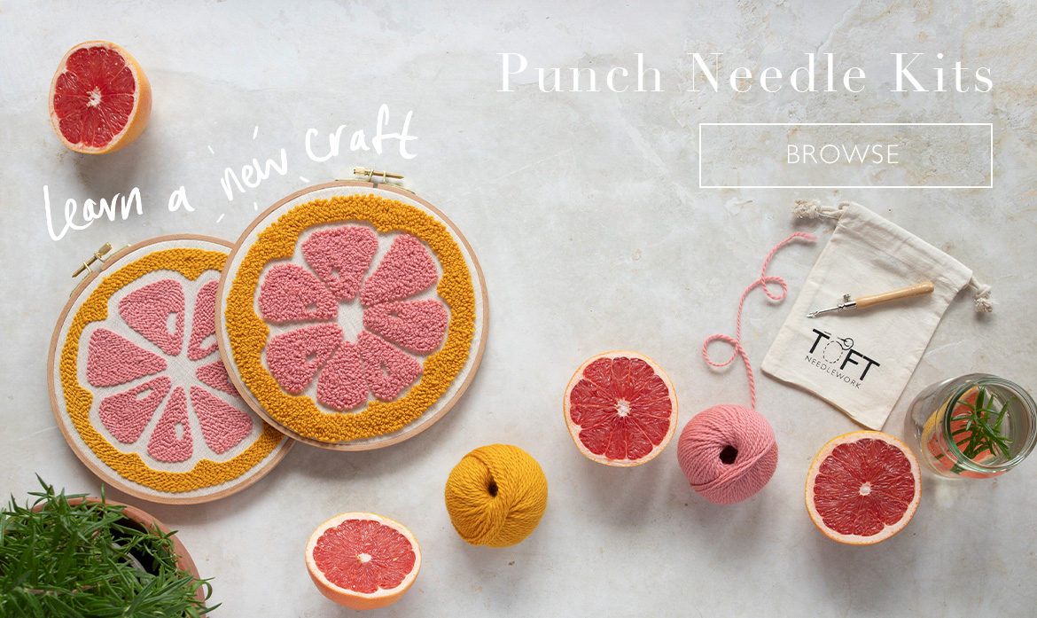 Punch needle toft citrus wall hanging new craft